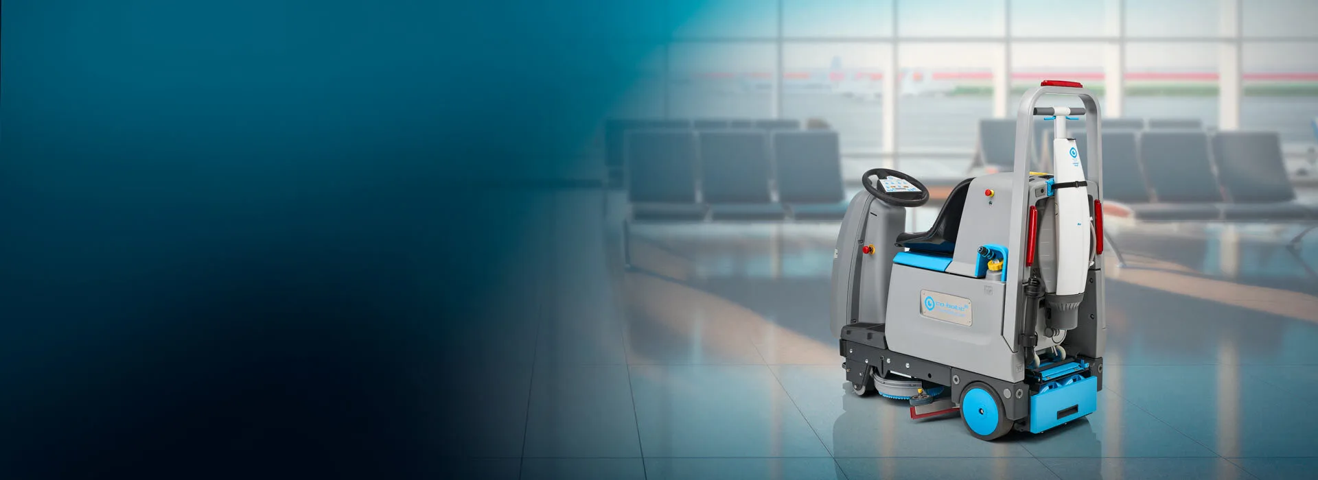 co botic 65 | ride on scrubber dryer in the airport