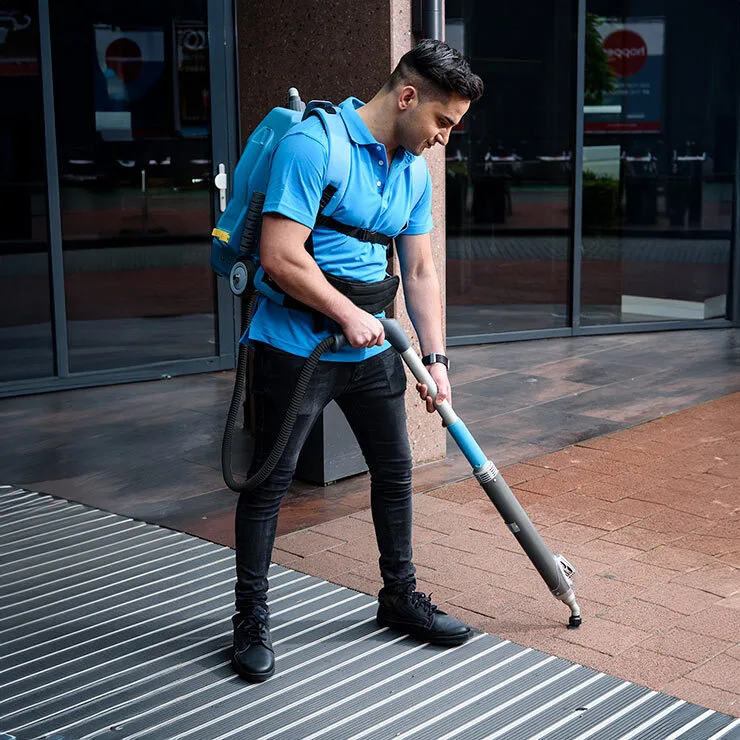 i-remove b cleaning the tile outdoors
